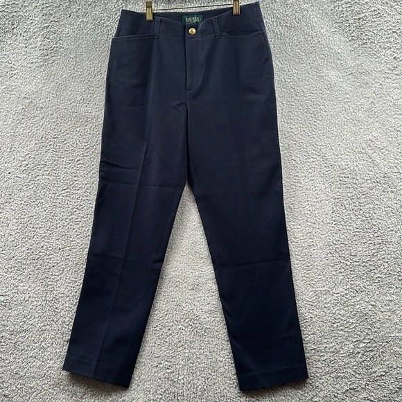 Lauren Ralph Lauren Womens Navy Blue Pants Size 8 Petite - Picture 1 of 9
